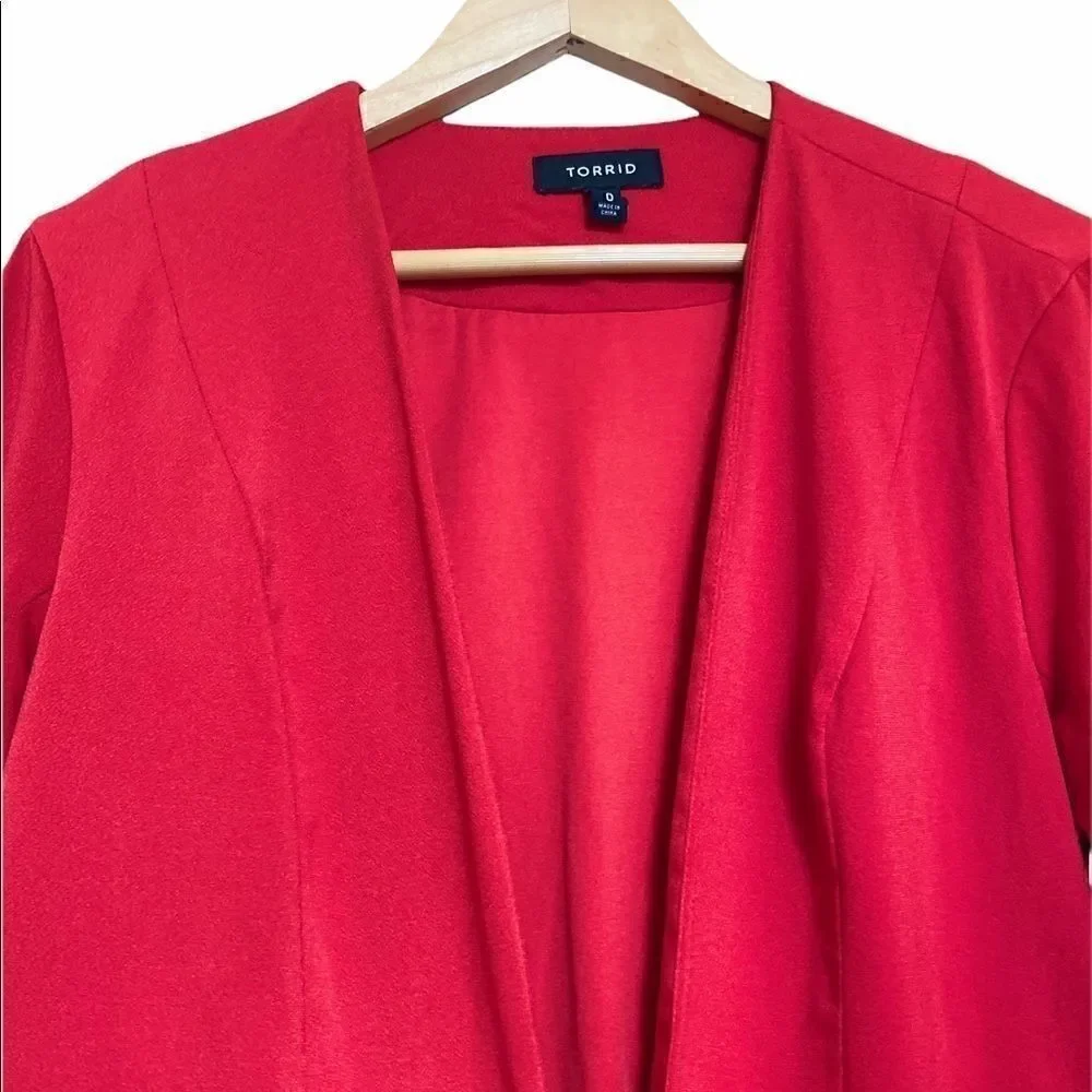Red Torrid Size 0 Tuxedo Blazer